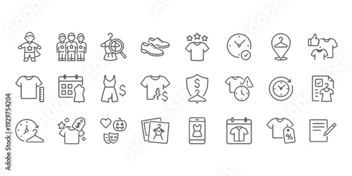 Fashion and clothing icons collection for online shopping and retail business