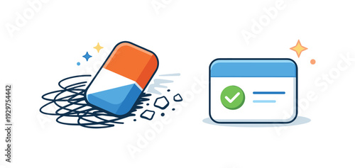 Intentional attention reset and clarity building after information overload focused on simplifying priorities and regaining mental space, a clean eraser