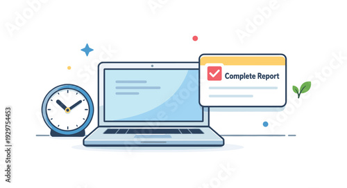 Clear daily workflow and focused task execution in a modern professional environment emphasizing simplicity and effectiveness, a clean desk scene with a laptop