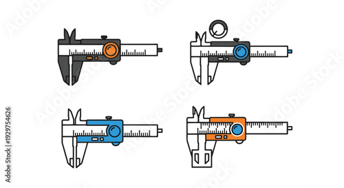 Vernier Caliper Line abstract modern style illustration