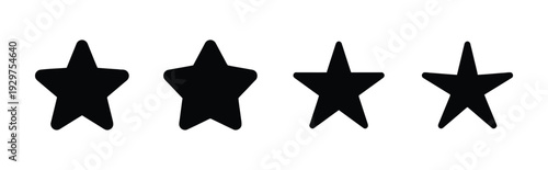 Four black star icons representing rating or ranking levels