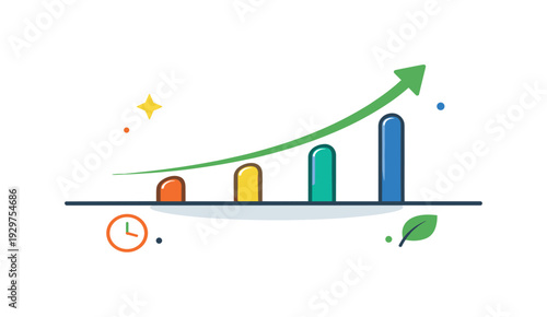 Invisible compounding systems and steady progress built quietly over time, a smooth upward path emerging from beneath a flat surface with evenly spaced markers