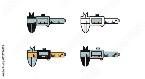 Vernier Caliper Line modern color illustration design
