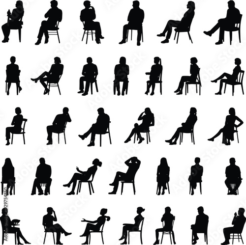 Black silhouettes of happy children jumping and playing including a young girl in a wheelchair isolated on white background, vector