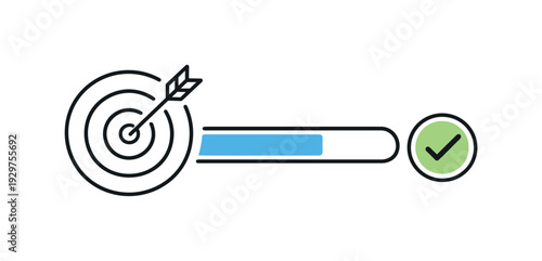Outcome driven performance tracking and results measurement in a professional business environment emphasizing accountability, a simple target icon aligned with