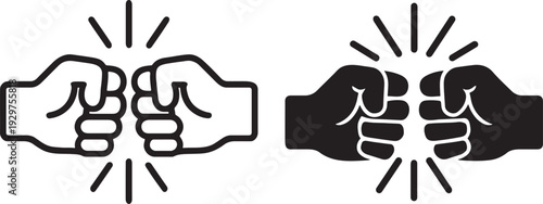 Bold fist bump icon with friendship gesture symbol.