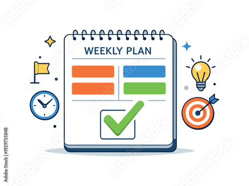 Intentional weekly planning and workload alignment in a professional routine focused on setting priorities and reducing uncertainty, a structured planner page