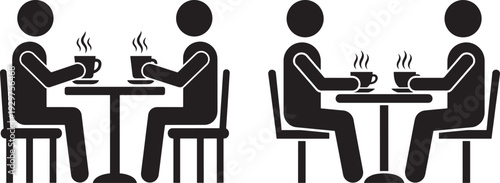 Couple drinking coffee at table in cafe