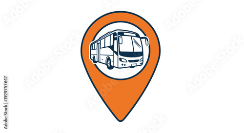 Bus location marker icon design on a white background.