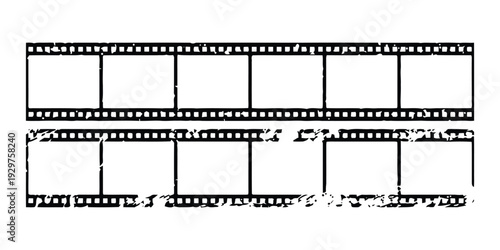 Grungy film strip frames in rows for distressed design