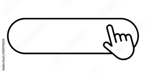 Hand cursor icon pointing at empty button, signifying click or selection