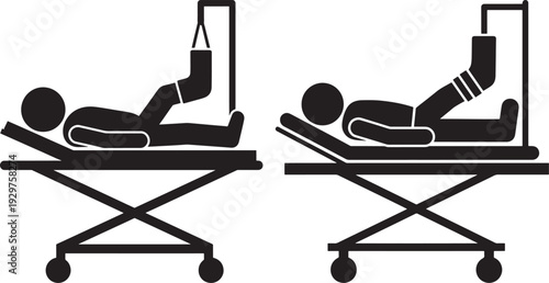 Patient on medical gurney icon
