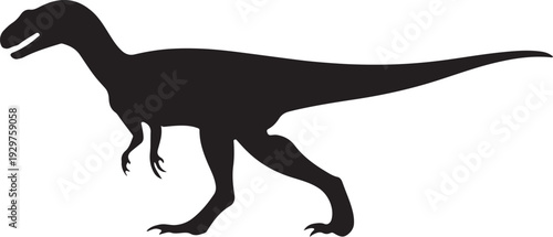Large Allosaurus dinosaur with sharp teeth fierce predatory silhouette.