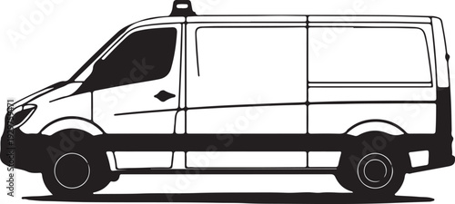 Emergency ambulance vehicle with siren rushing urban streets.