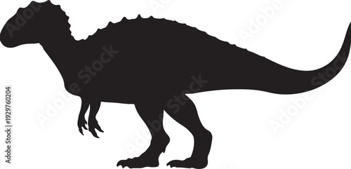 Agile ancient dinosaur shadow outline.