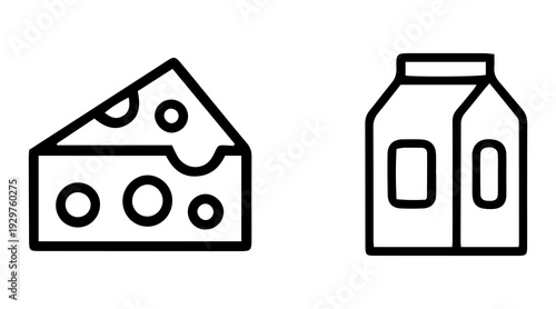Cheese and Milk Dairy Icons Set Vecto eps10
