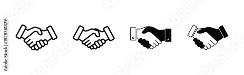 Handshake icons representing agreement and partnership in business and collaboration