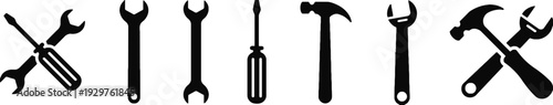 Hardware tools composition and icons for construction repair and mechanical services