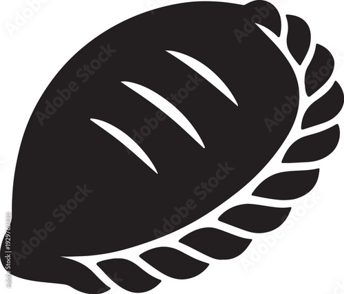 Black wheat grain on white background symbol agriculture