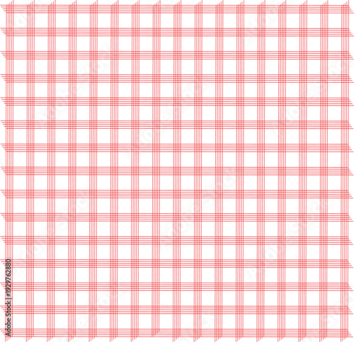 Red and white checkered plaid tablecloth texture background