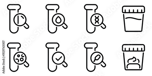 Medical laboratory test tube icons