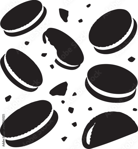 Oreo cookies on white background chocolate sandwich cookies food dessert