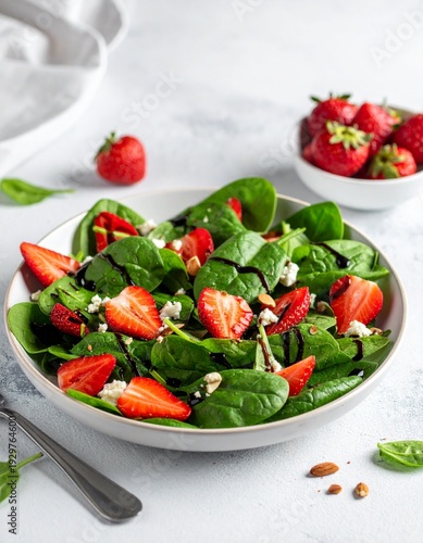 Spinatsalat mit Erdbeeren