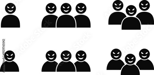 Set of eye symbols illustrating visibility privacy and restriction states