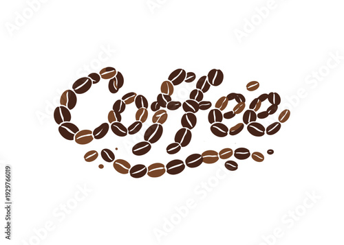 Coffee stylized text vector 
Vector stylized text on a white background