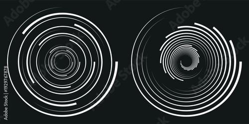 Abstract futuristic technology. Abstract background with dynamic lines and circles.