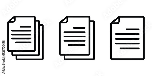 Stack of documents icons representing files and paperwork for business or education