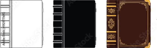 Collection of diverse book covers from minimalist to ornate representing knowledge and history for design concepts