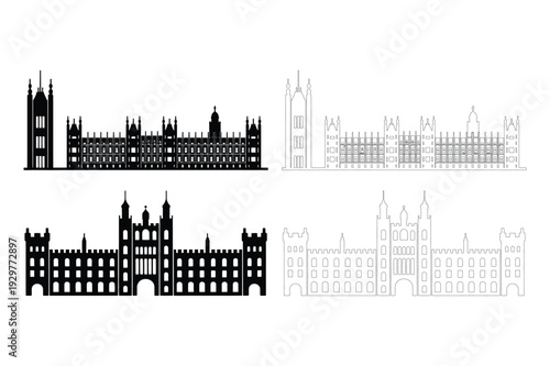 Palace of Westminster Icons - London Landmark Silhouettes