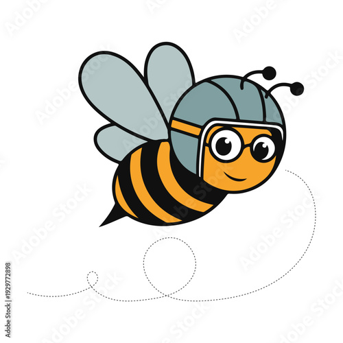 Wallpaper Mural Cute Cartoon Bee Silhouette Vector, Flying Honey Bee Character Illustration Torontodigital.ca