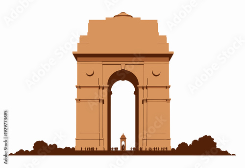 Silhouette of an Iconic Monument Against a Stark White Background Showcasing Architectural Symmetry and Historical Grandeur with Minimalistic Design Elements