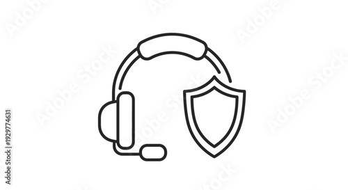 customer service security headset icon