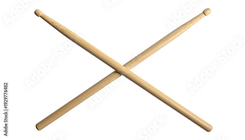 Two wooden drumsticks crossed against a black background