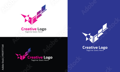 Company letter logo design with gradient colors, unique suitable symbol technology for digital brands