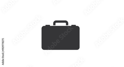 Black Briefcase with Handle on Top.