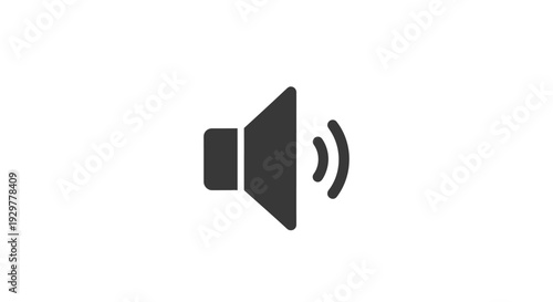 Black speaker icon with sound waves.