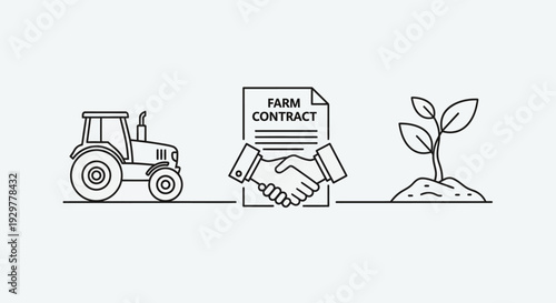 Tractor Handshake Farm Contract Seedling.