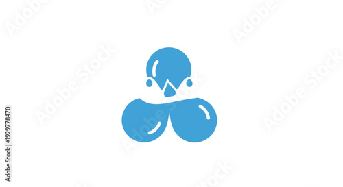 Blue Cloud Icon Logo Symbol.