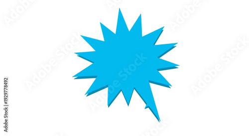 Blue explosion starburst shape icon.