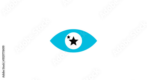 Blue Eye with Black Star Symbol Inside.