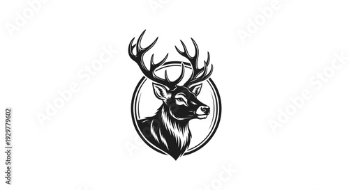 Majestic Deer Head Logo Concept – Elegant Vintage Wildlife Emblem Design