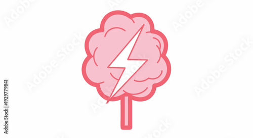 Brain with Lightning Bolt Symbol Idea.