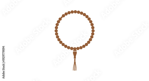 Brown Beaded Mala Prayer Necklace.