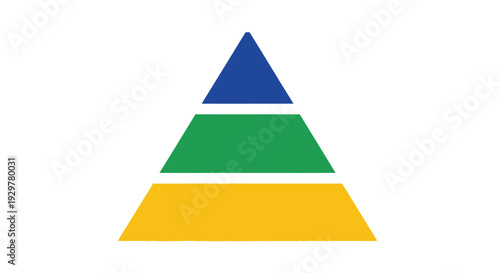 Colorful pyramid shape with layers.