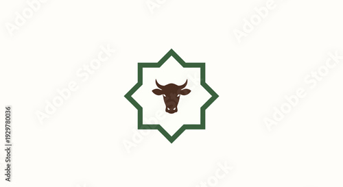 Cow Head Logo Design Element.