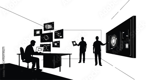 business team discussing marketing strategy presentation